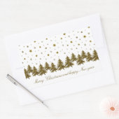 Sparly Gold kerstboom, maan, sterren Rechthoekige Sticker (Envelop)