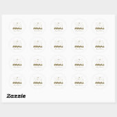 Sparly Gold kerstboom, maan, sterren Ronde Sticker (Vel)