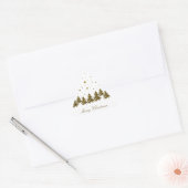 Sparly Gold kerstboom, maan, sterren Sticker (Envelop)
