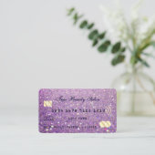 Sparly Lila Paars Gold Glitter-creditcard Visitekaartje (Staand voorkant)