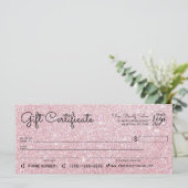 Sparly Roos Gold Glitter Check Cadeaubon (Staand voorkant)