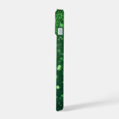 Sparrel Bokeh Luxe Elegante Smaragd Glitter Cadeau iPhone 15 Case (Linkerkant)
