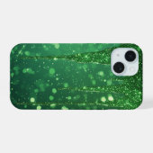 Sparrel Bokeh Luxe Elegante Smaragd Glitter Cadeau iPhone 15 Case (Achterkant horizontaal)