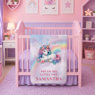 Sparrelende Eenhoorn Pastel Kleuren Meisje Verjaar Fleece Deken