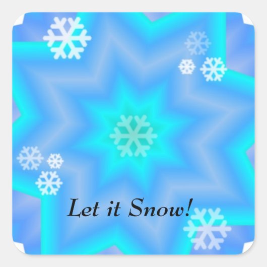 Sparrelende Sneeuwvlokken Vierkante Sticker (Voorkant)