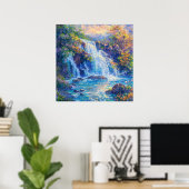 Sparrelende Waterval - Impressionistische Schilder Poster (Thuiskantoor)