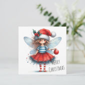 Sparrelfee met ornament – kerstkaart (Staand voorkant)