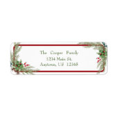 Sparren en hulstbessen etiket (Voorkant)