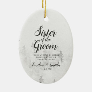 Sparren met Vorst Landelijke Zus van de Bruidegom Keramisch Ornament