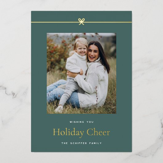 sparren | Moderne boog Eenvoudige minimale foto Ke Folie Feestdagenkaart (Voorkant)