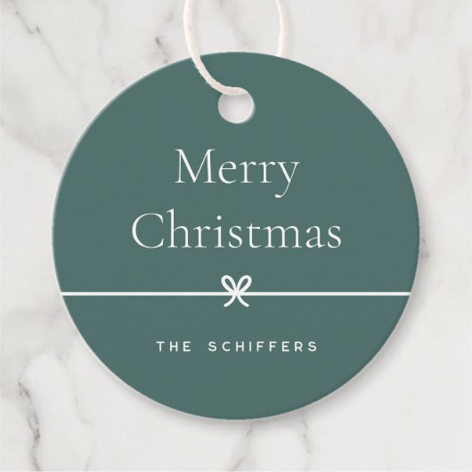 sparren | Moderne boog eenvoudige minimale kerst Bedankjes Labels (Voorkant)