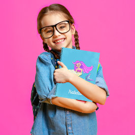 Sparrende Zeemeermin Met Bril Naam Lezen Notitieboek