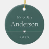 sparrengroen | Eenvoudige minimale boog bruiloft f Keramisch Ornament (Voorkant)