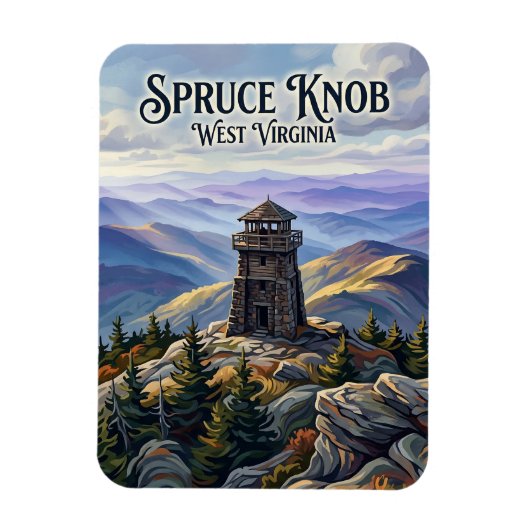 Sparrenknob West Virginia Magneet (Verticaal)