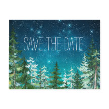 Sparrenlicht Nacht Bos Bruiloft Save the Date
