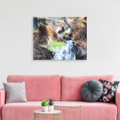 Sparring Grizzly Beren Canvas Afdruk (Insitu (Woonkamer))