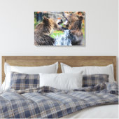 Sparring Grizzly Beren Canvas Afdruk (Insitu (Slaapkamer))