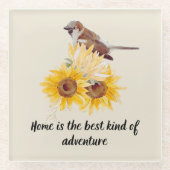 Sparroe Bird & Floral met Quote Onderzetter (Voorkant)