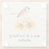 Sparroe Bird & Floral met Quote Onderzetter (Achterkant)