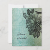 Sparrow and Roos Elegant  Damask in Blue Kaart (Voorkant)