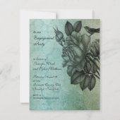 Sparrow and Roos Elegant  Damask in Blue Kaart (Achterkant)