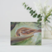 Sparrow at Feeder Briefkaart (Staand voorkant)