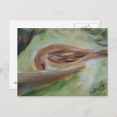 Sparrow at Feeder Briefkaart (Voorkant / Achterkant)