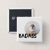 Sparrow - Badass Vierkante Button 5,1 Cm (Voorkant /achterkant)