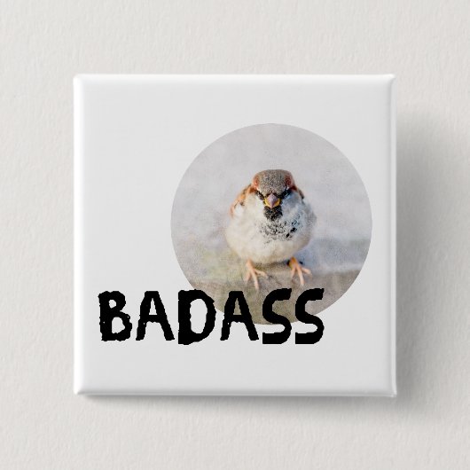 Sparrow - Badass Vierkante Button 5,1 Cm (Voorkant)
