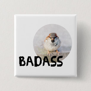 Sparrow - Badass Vierkante Button 5,1 Cm