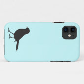 Sparrow bird black & white silhouette blue Case-Mate iPhone case (Achterkant (horizontaal))