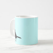 Sparrow bird black & white silhouette blue koffiemok (Voorkant links)