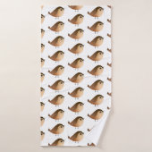 Sparrow Bird Cartoon Badhanddoek (Badhanddoek)