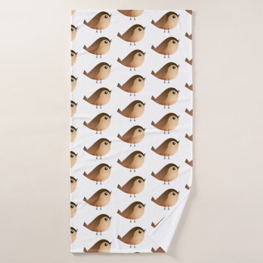 Sparrow Bird Cartoon Badhanddoek (Badhanddoek)