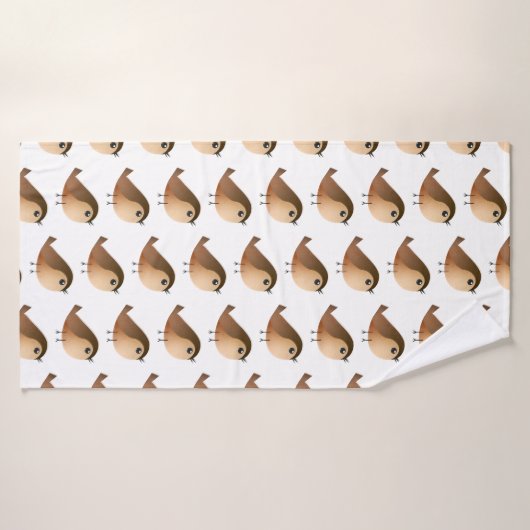 Sparrow Bird Cartoon Badhanddoek (Badhanddoek)