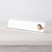Sparrow Bird Cartoon Bureau Naambordje (Voorkant)