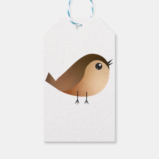 Sparrow Bird Cartoon Cadeaulabel (Achterkant)