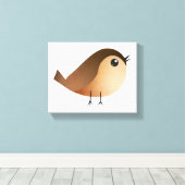 Sparrow Bird Cartoon Canvas Afdruk (Insitu (Houten vloer))