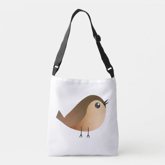 Sparrow Bird Cartoon Crossbody Tas (Achterkant)