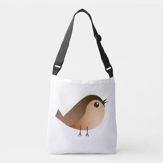 Sparrow Bird Cartoon Crossbody Tas (Voorkant)