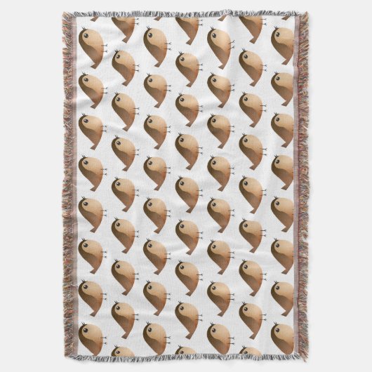 Sparrow Bird Cartoon Deken (Voorkant Verticaal)
