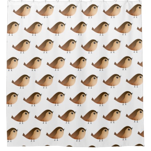 Sparrow Bird Cartoon Douchegordijn (Voorkant)