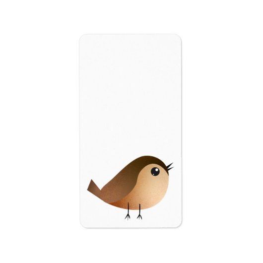 Sparrow Bird Cartoon Etiket (Voorkant)