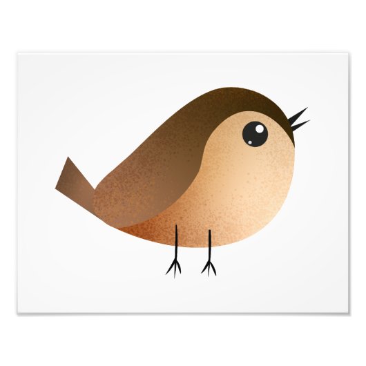 Sparrow Bird Cartoon Foto Afdruk (Voorkant)
