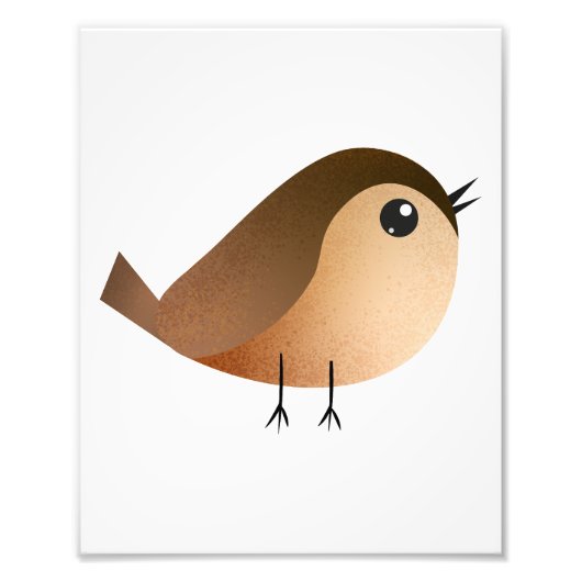 Sparrow Bird Cartoon Foto Afdruk (Voorkant)