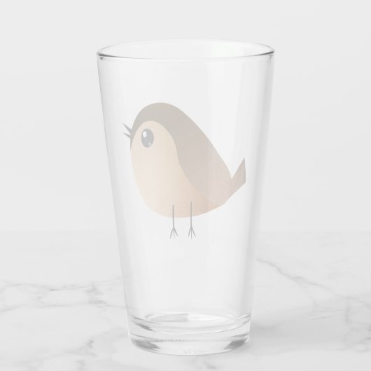 Sparrow Bird Cartoon Glas (Achterkant)