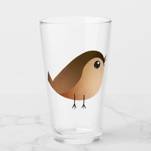 Sparrow Bird Cartoon Glas (Voorkant)
