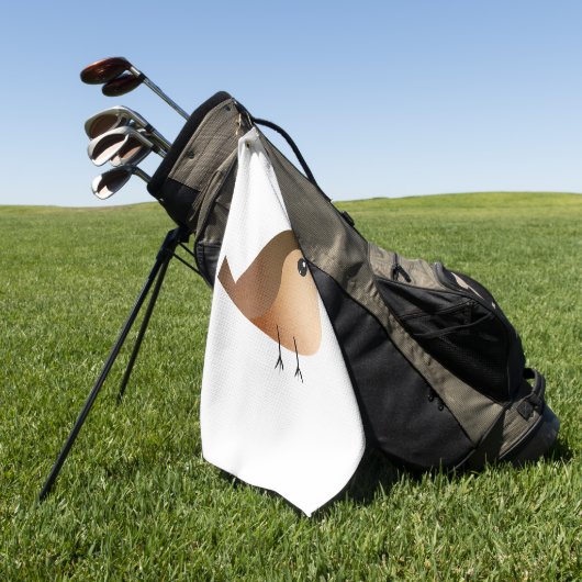 Sparrow Bird Cartoon Golfhanddoek (Groen)