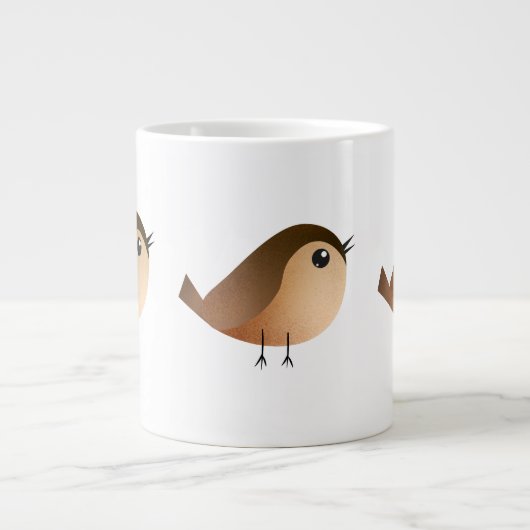 Sparrow Bird Cartoon Grote Koffiekop (Voorkant)