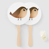 Sparrow Bird Cartoon Handwaaier (Voorkant en achterkant)